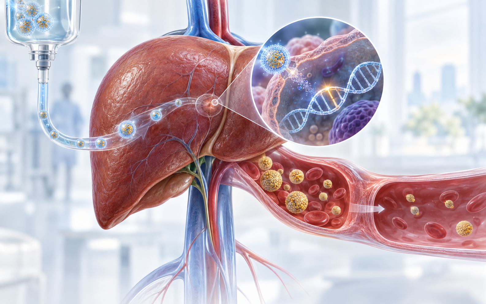 Clinical cover illustration for Single-Infusion PCSK9 Base Editing Produces Substantial LDL-C Lowering Sustained Beyond One Year